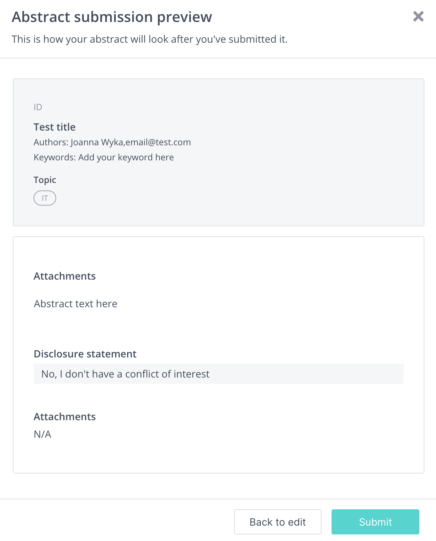 Authors guide to submitting an abstract